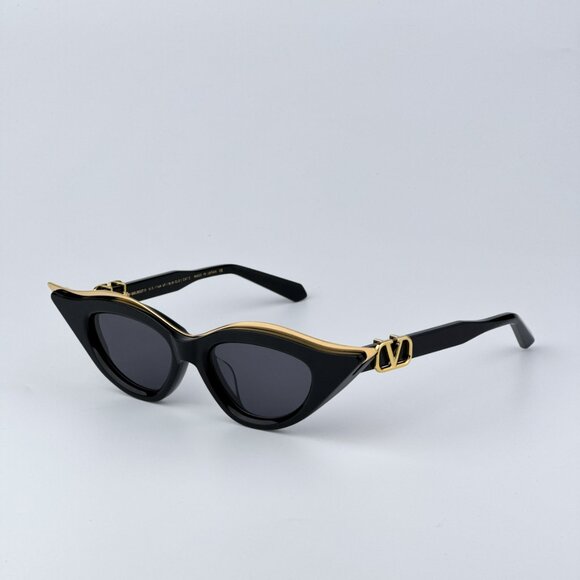 Valentino V-GOLDCUT - II VLS-114A 49 Women Sunglasses Titanium Black Gold Grey - Picture 9 of 12